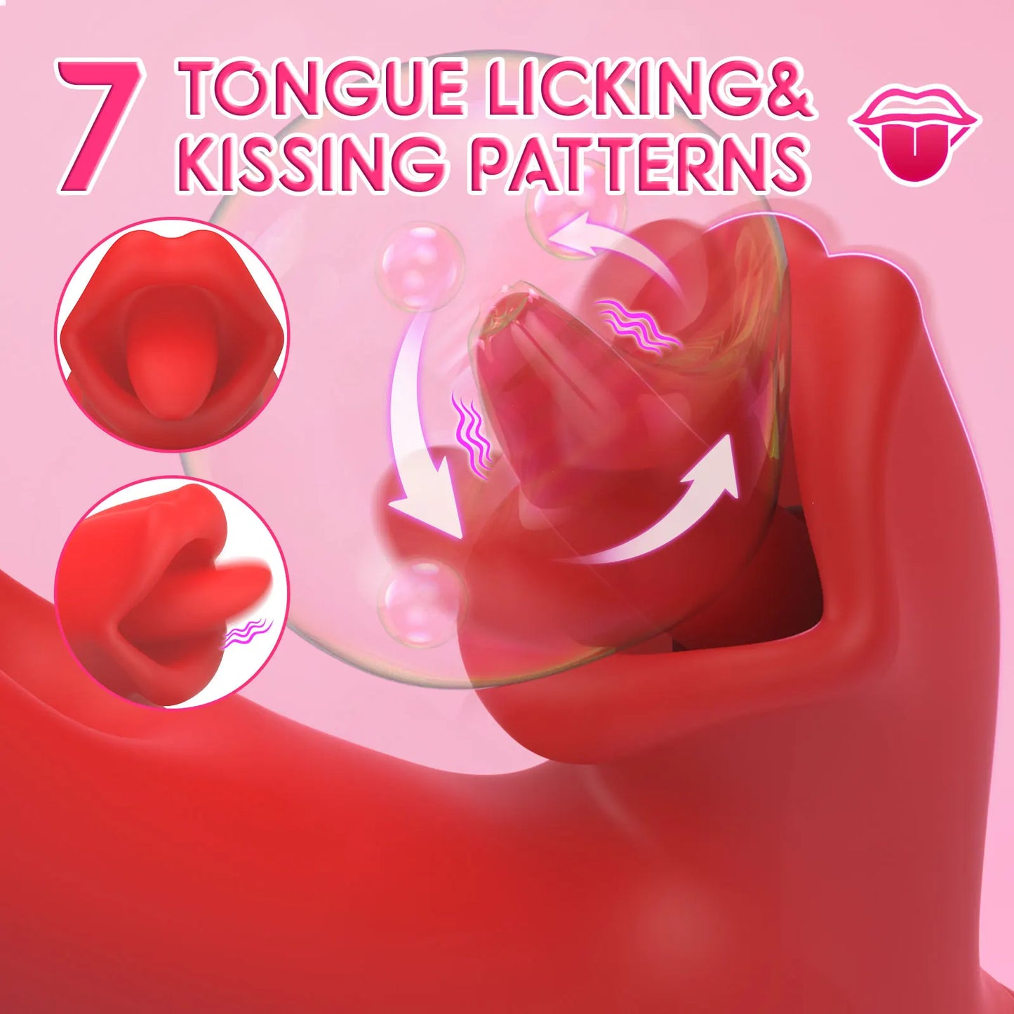 Velvet Tongue — 2-in-1 Rotating Clit Licker &amp; Thrusting Dildo