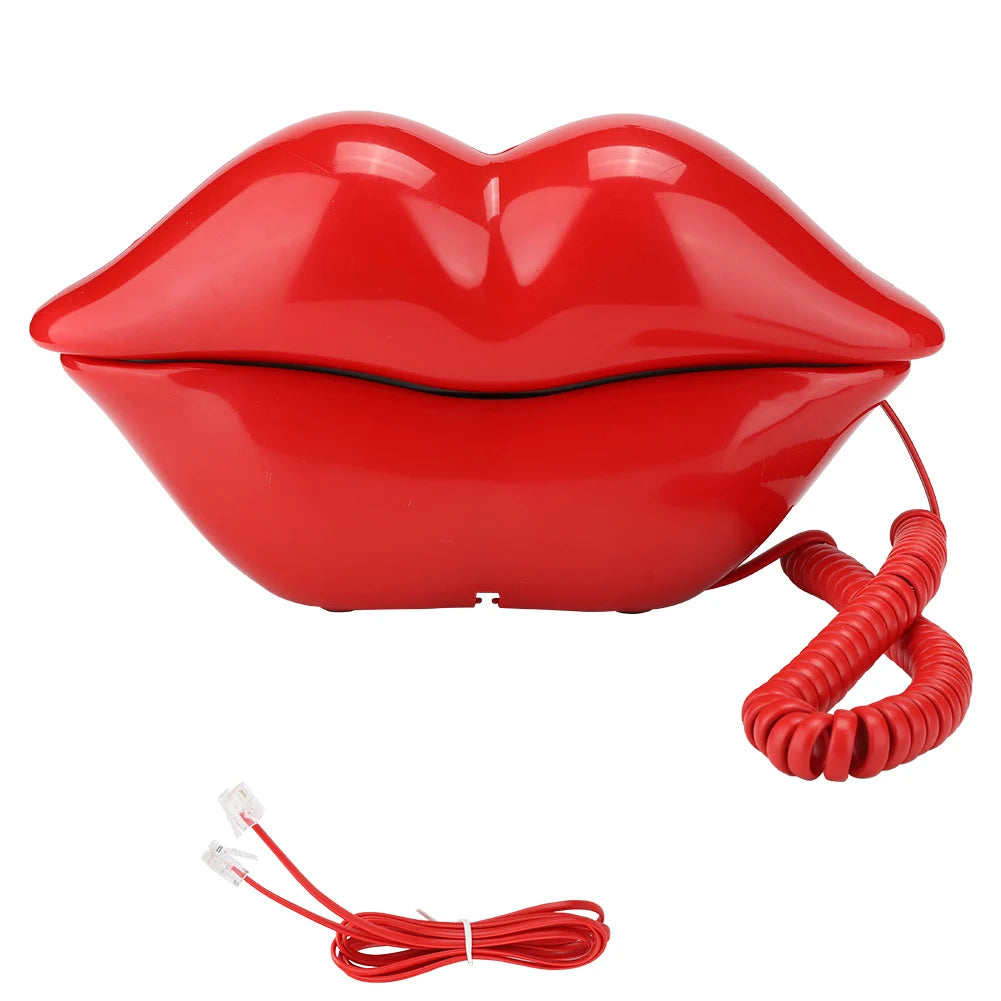 Lip Telephone Electroplating Funny Fashionable Telephone with Number Storage Function New