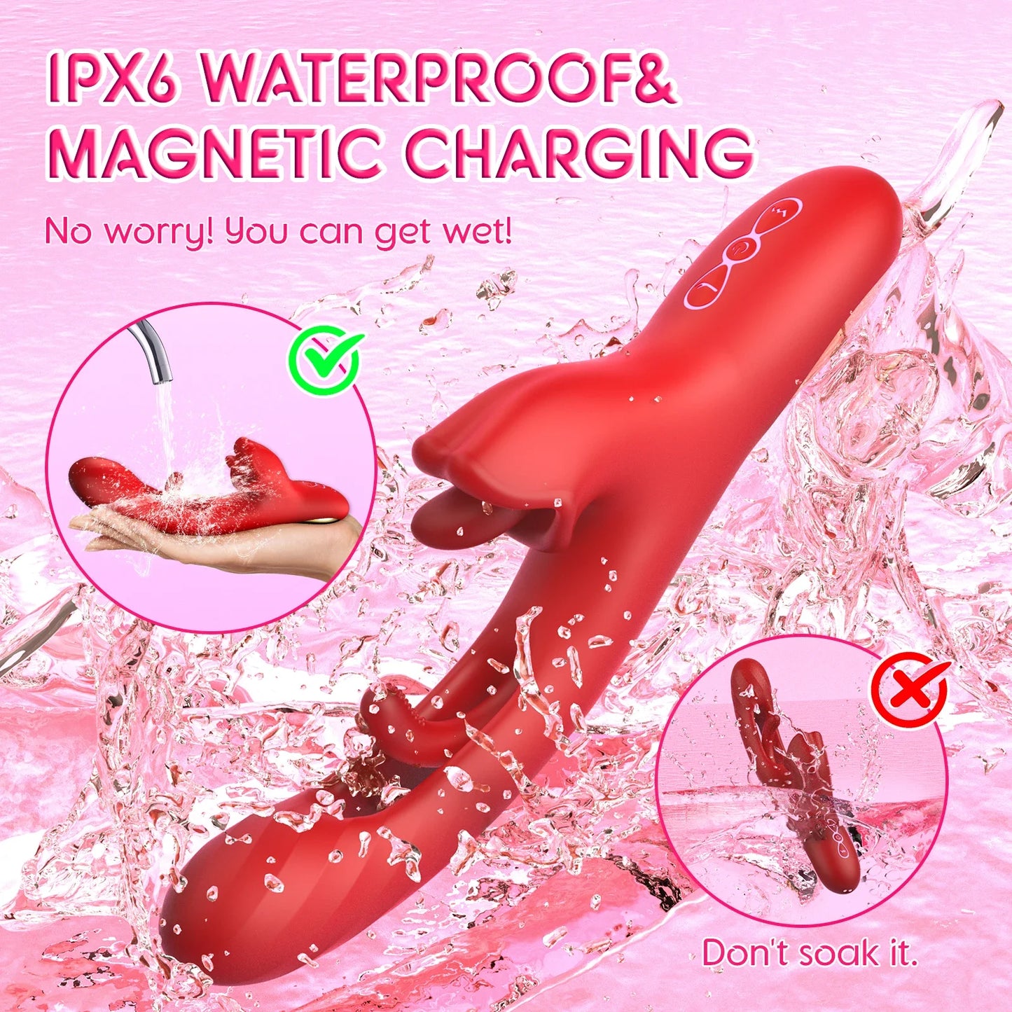 Velvet Tongue — 2-in-1 Rotating Clit Licker &amp; Thrusting Dildo