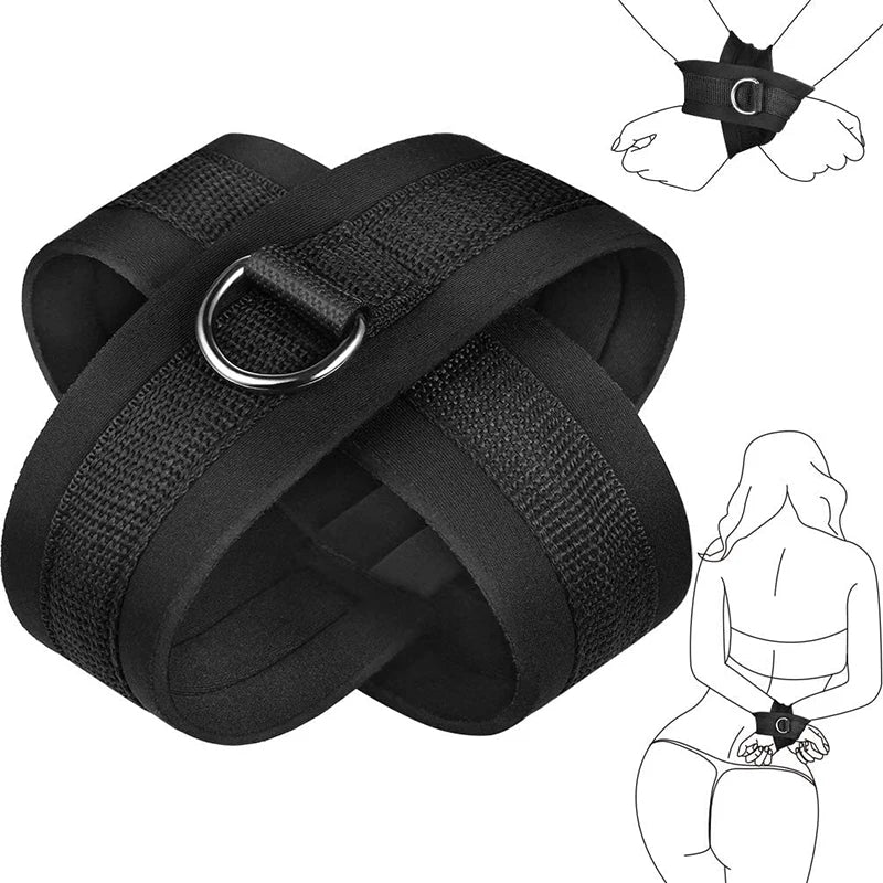 G-Spot Silicone Dildo Vibrator – Bondage Restraint Set for Couples | Handcuffs, Neck Collar, Gag Strap | Adult Intimacy Kit