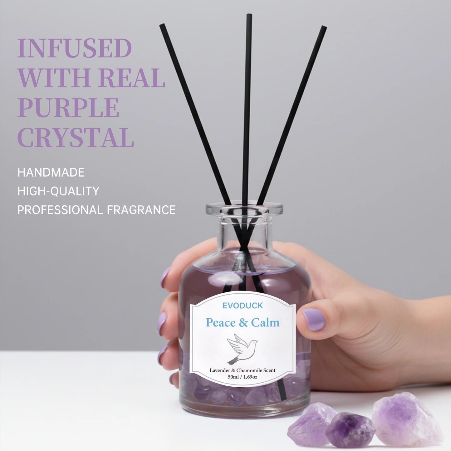 50ml  Flameless Reed Diffuser Set Flameless Lavender Chamomile Oil With Reed Diffuser Stick Home Room Air Freshener Decor