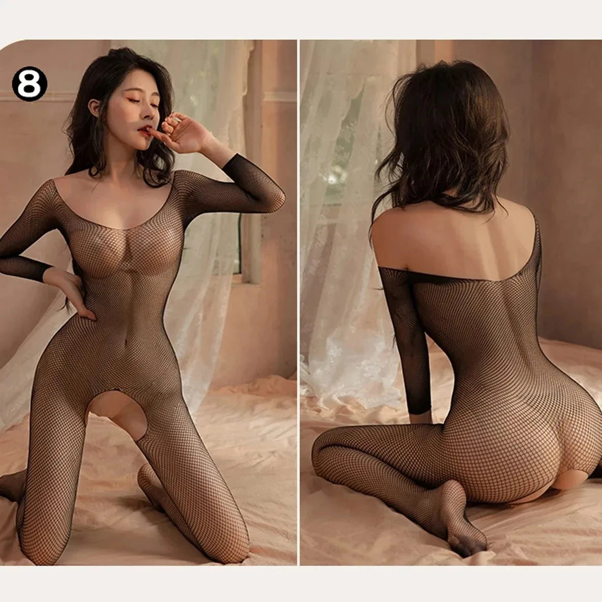 1pcs/4pcs Crotchless Bodysuits Transparent Bodystocking  Sex Bold Suit Open Bra Outfits Erotic Costumes Sexy Fishnet Lingerie