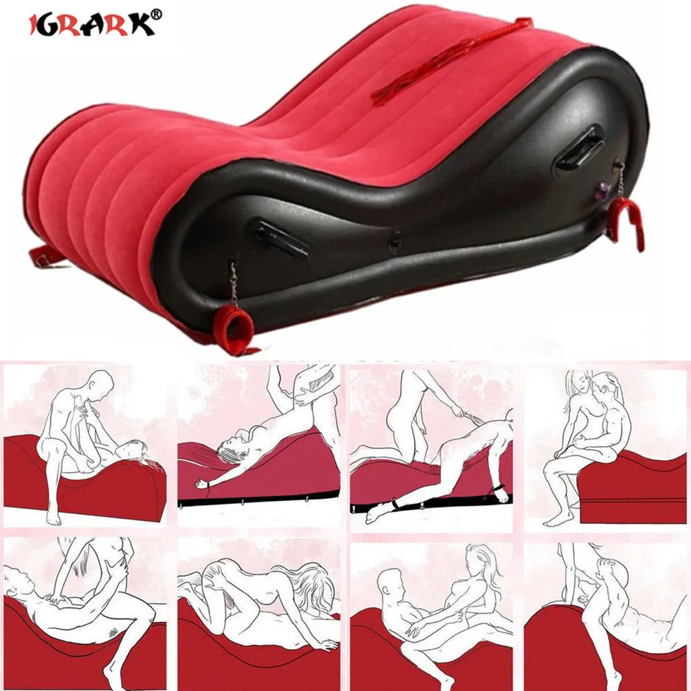 Hot Red Inflatable Sofa Sex Furniture Love Chair BDSM Bondage Gear Restraint