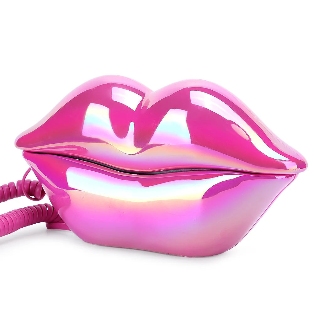 Lip Telephone Electroplating Funny Fashionable Telephone with Number Storage Function New