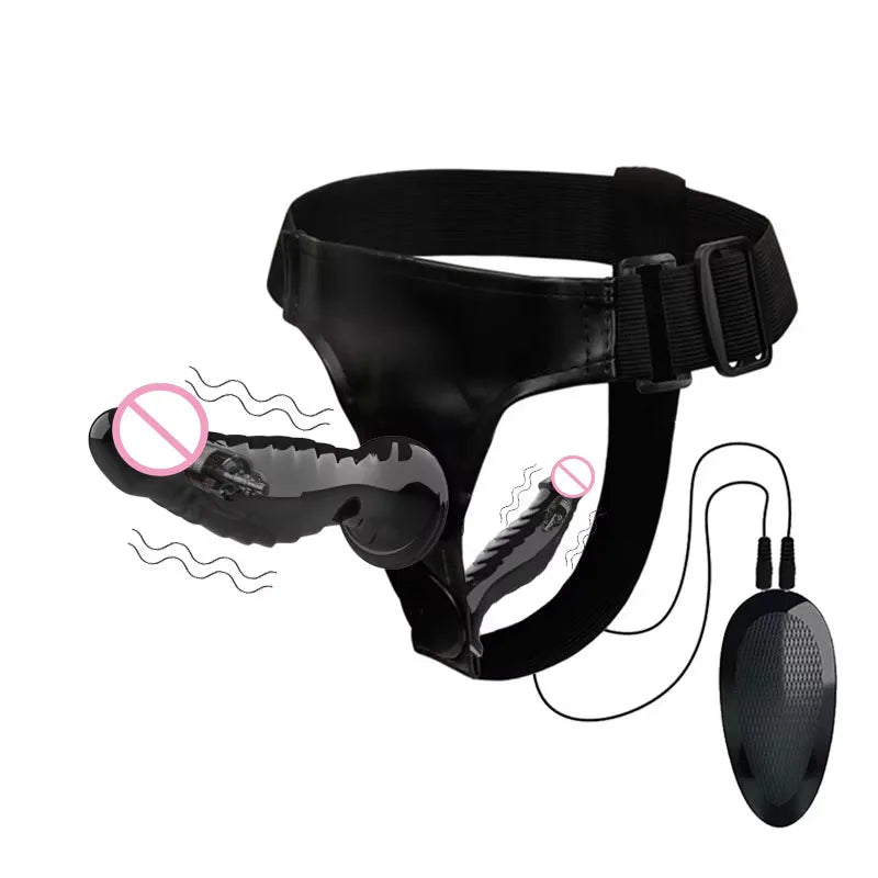 New Wired Remote - Vibe Leather Panties Dildo Set: Seahorse - Shaped Realistic Design, Perfect for Lesbian Intimate Adventures