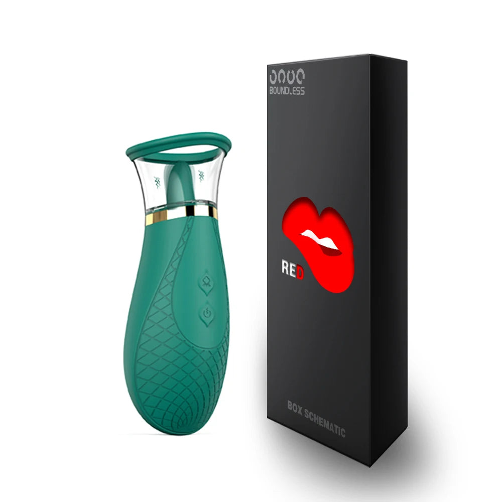 Rechargeable Clitoral and Nipple Tongue Vibrator – Suction and Licking Stimulator for Women
