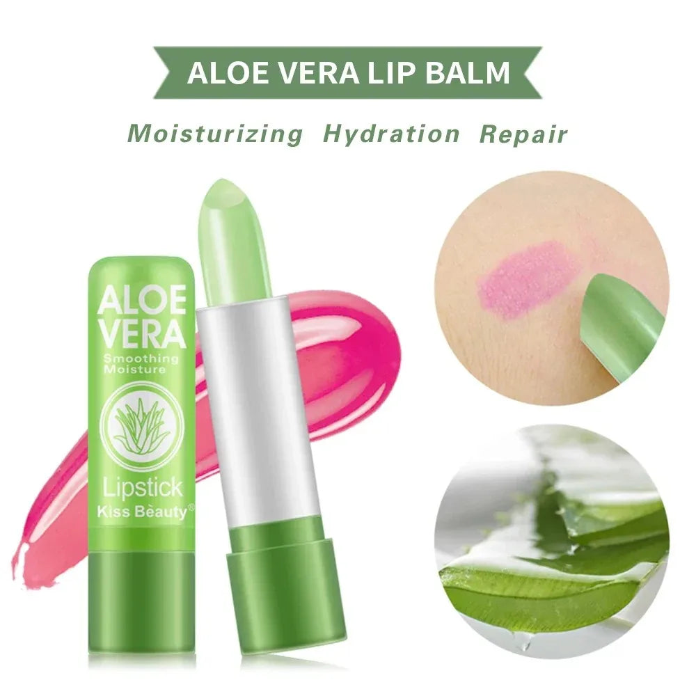 Kiss of Bloom – Aloe Infused Color - Temperature Color Change Lipstick Moisturizing Lip Balm Long Lasting Waterproof Nourishing Lip