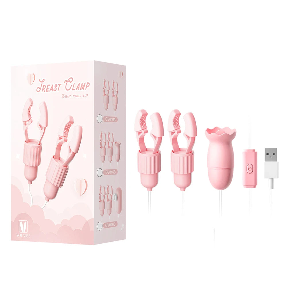 Vibrating Nipple Clamp | USB-Powered, Multifrequency Stimulator – Waterproof Silicone Foreplay Toy for Women