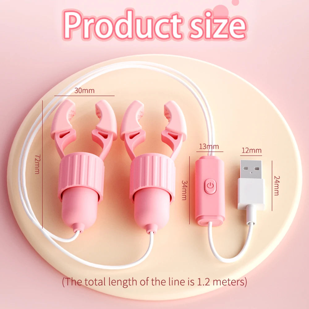 Vibrating Nipple Clamp | USB-Powered, Multifrequency Stimulator – Waterproof Silicone Foreplay Toy for Women