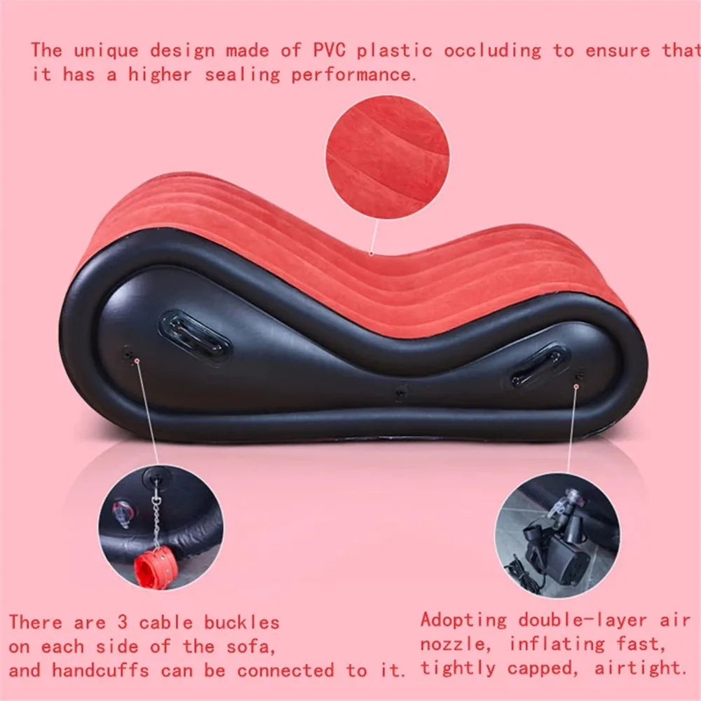 Hot Red Inflatable Sofa Sex Furniture Love Chair BDSM Bondage Gear Restraint