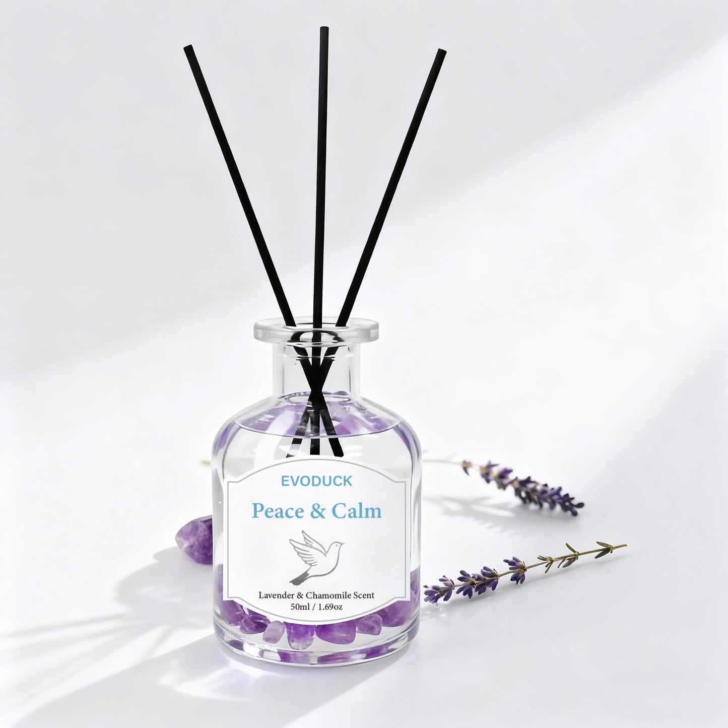 50ml  Flameless Reed Diffuser Set Flameless Lavender Chamomile Oil With Reed Diffuser Stick Home Room Air Freshener Decor
