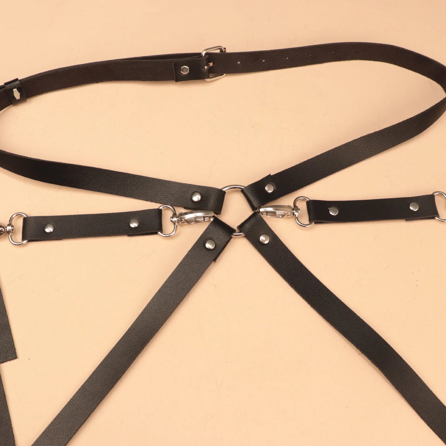Bound to Please – Leather Thigh and Waist Restraint Kit - Exotic Accessories SM Bondage Kit