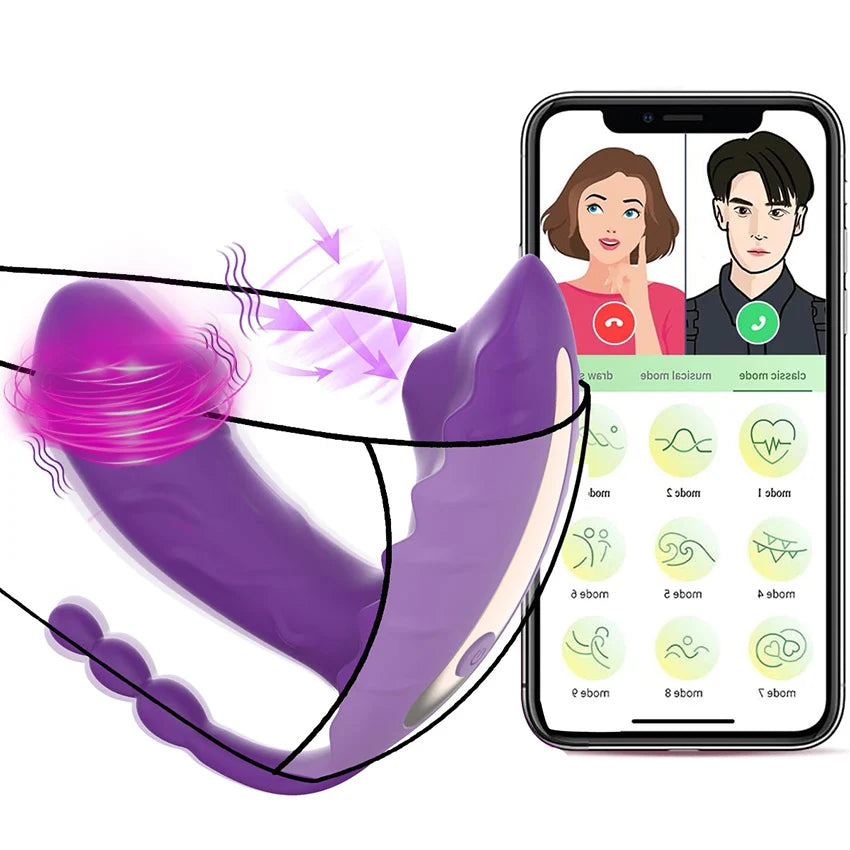 App Control Powerful Dildo Vibrator Tongue Wearable Clit Vagina G Spot Massager Nipple Anal Female Masturbate Sex Toy for Women