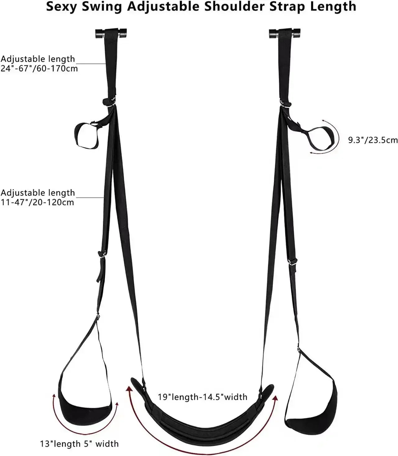 Over the Door Sex Swing with Soft Seat & Leg Pad Hanging Adult Cushion Door Swing M Split Leg Strap Sex Toys for Couples