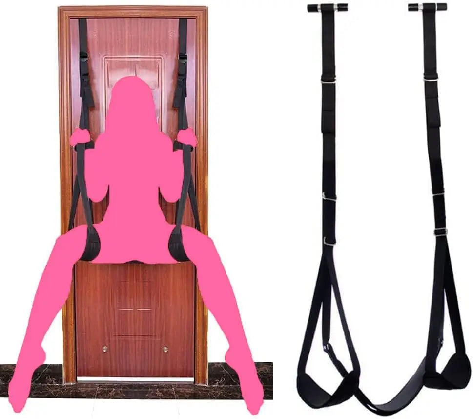 Adjustable Door Sex Swing with Padded Seat – Heavy-Duty BDSM Bondage Sling for Couples | Holds Up to 300 lbs | No-Drill Setup for Enhanced Comfort and Control