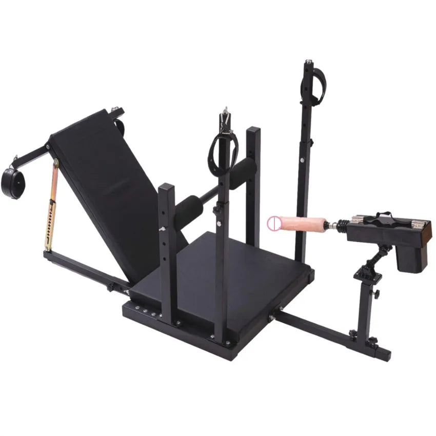 Sex Chair Split Leg Bed BDSM Furniture with Sex Gun Machine Bondage Set Restraint Handcuffs Sex Toys For Couples Adults Women 18