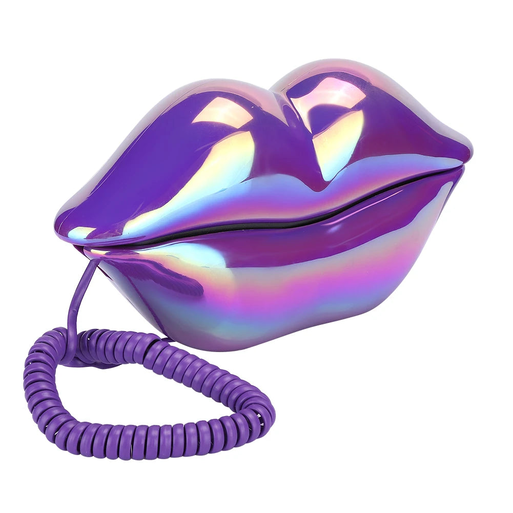 Lip Telephone Electroplating Funny Fashionable Telephone with Number Storage Function New