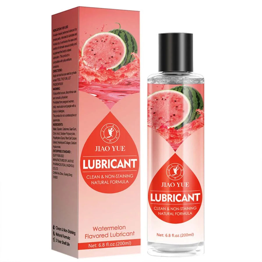 watermelon flavor Premium Flavored Edible Lube for Men, Women and Couples | Long-Lasting, Condom Safe, Sugar Free, 200ml
