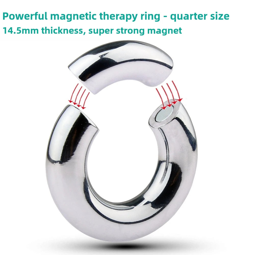 5 Size Metal Penis Ring Magnetic Ball Stretcher Silver Cock Ring Weighted Exercise Scrotum Pendant Bondage Sex Toys For Men