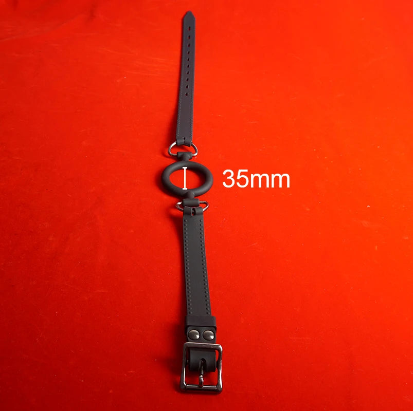 Silicone Ring Gag for BDSM Role Play – Adjustable Bondage Mouth Restraint for Adults
