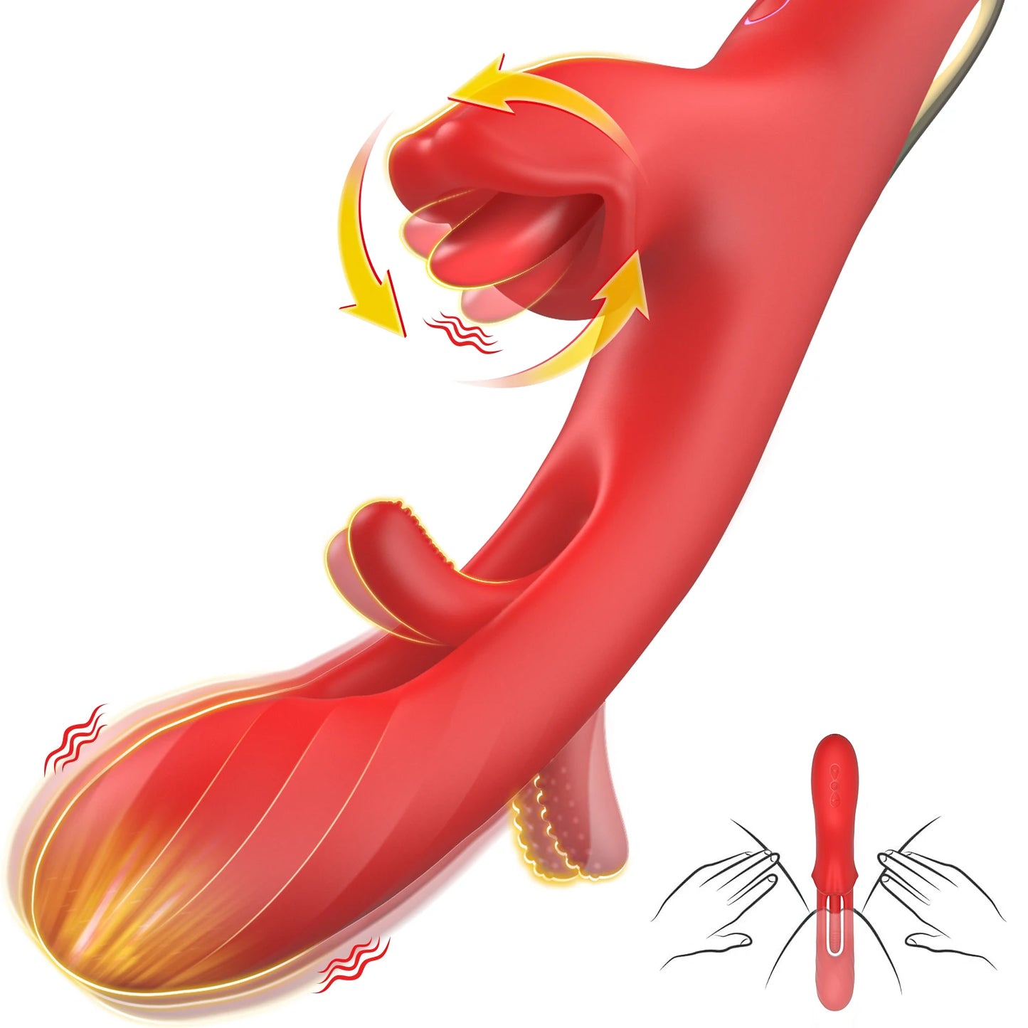 Velvet Tongue — 2-in-1 Rotating Clit Licker &amp; Thrusting Dildo