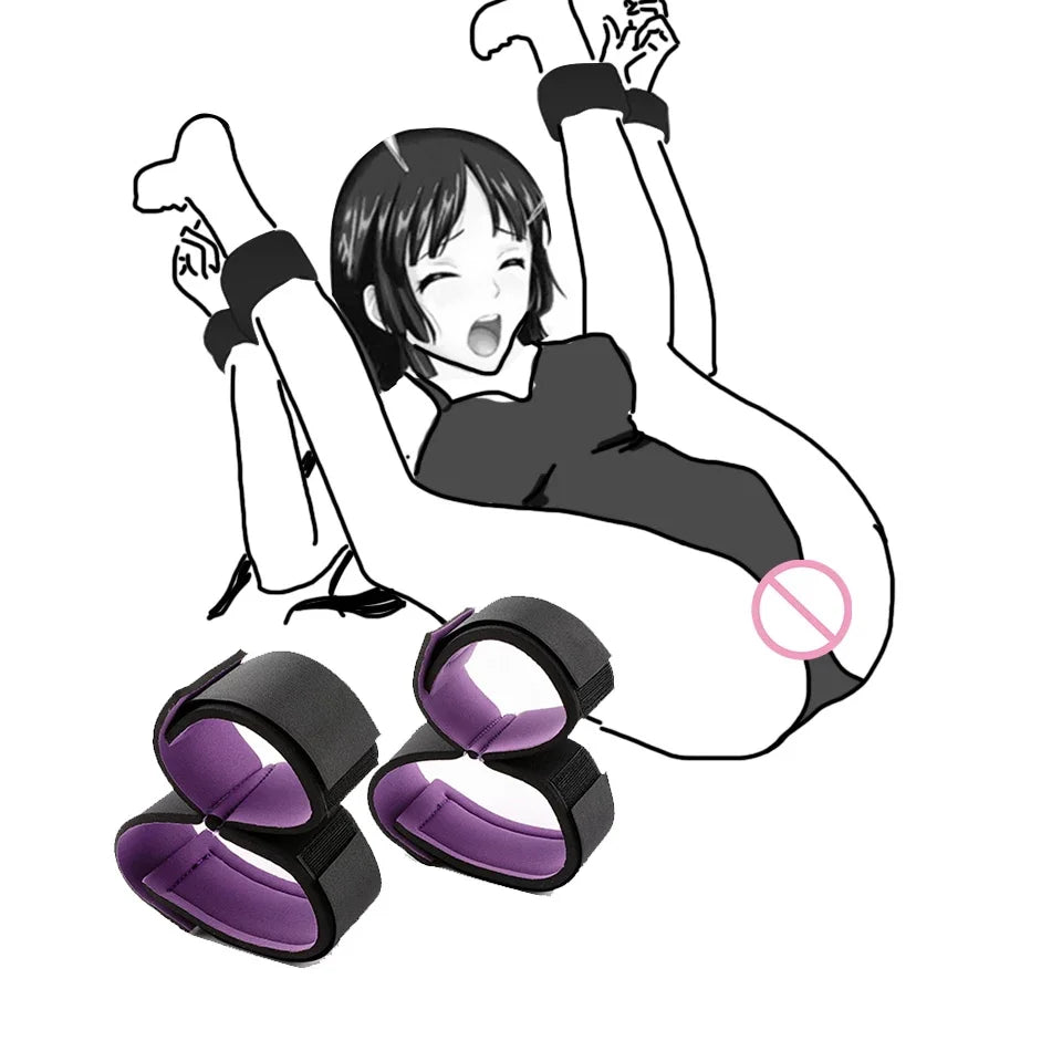 Bdsm Handcuff Neck Collar Bondage Set Restraint Adult Game No Vibrator Wrist Mouth Gag Strap Fetish Sex Toys For Woman Couples