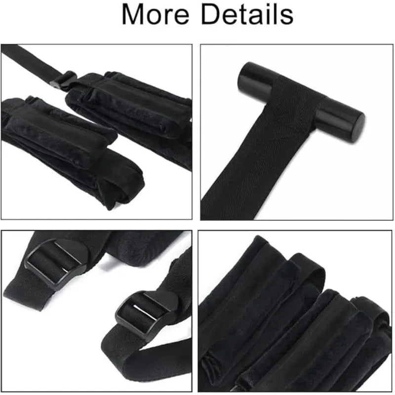 Adjustable Door Sex Swing with Padded Seat and Leg Straps – Soft, Comfortable Indoor Bondage Harness for Couples