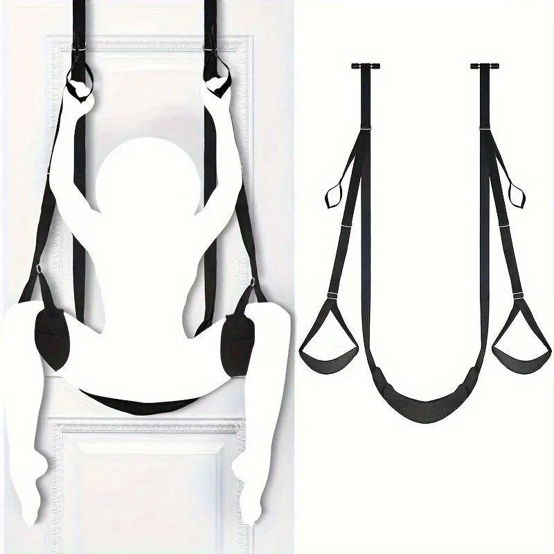 Adjustable Door Sex Swing with Cushioned Seat – Heavy-Duty Nylon Erotic Swing for Couples, No Installation Needed