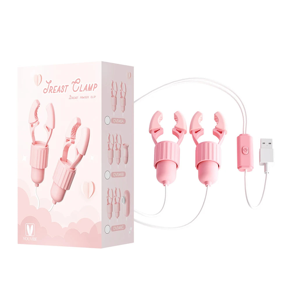 Vibrating Nipple Clamp | USB-Powered, Multifrequency Stimulator – Waterproof Silicone Foreplay Toy for Women