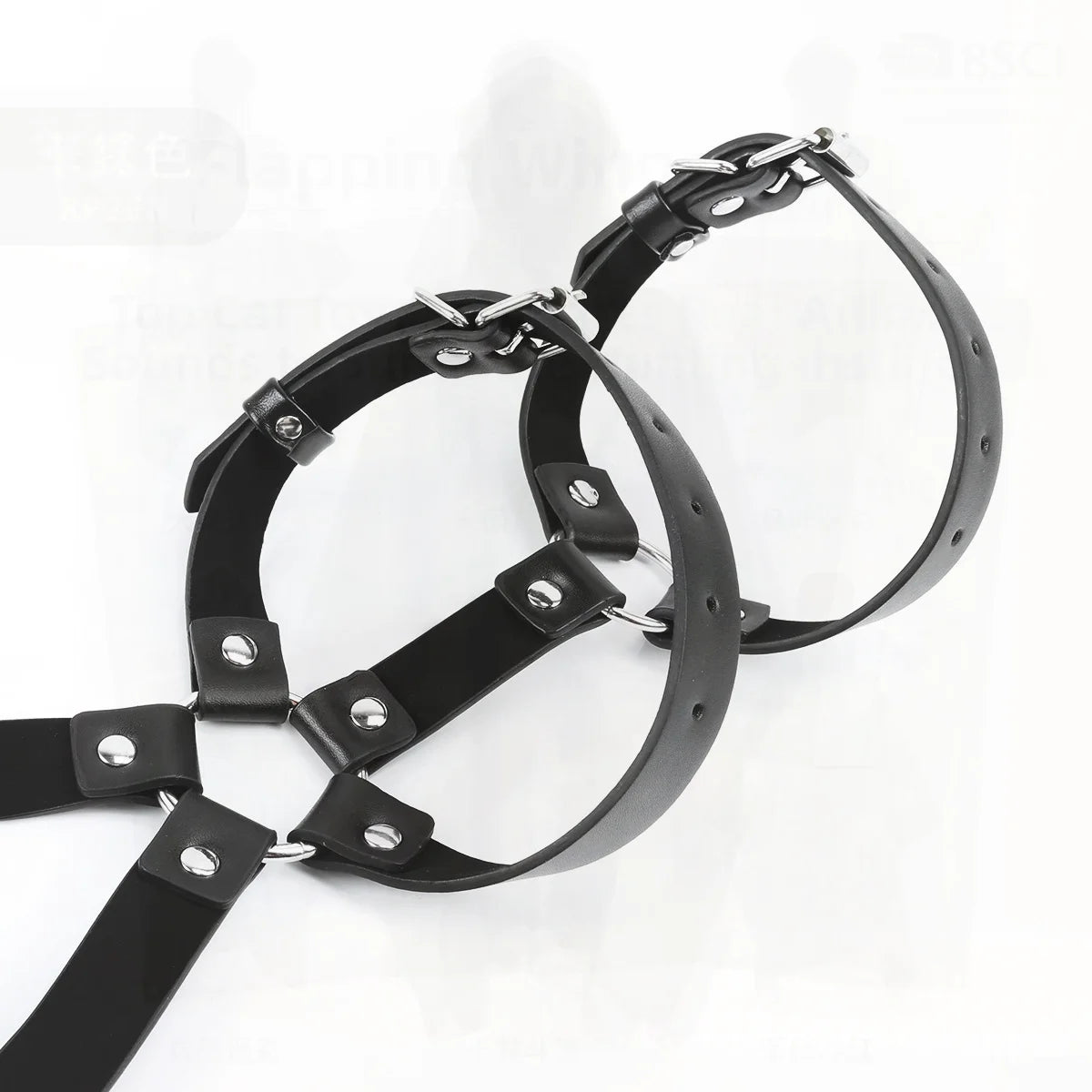 Men's Leather Chest Strap Harness Black PU Material Couple Flirting Accessory Adult Size Adjustable Top Tight Costume