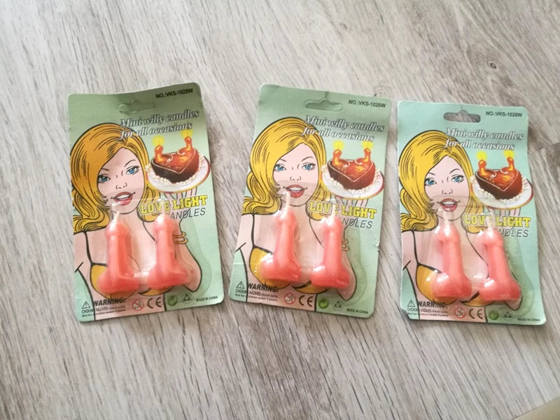 1pair Mini Willy Candles for all Occasions Tricky Toys Hen Party Toys Dick Candle Funny pen Gift Joke Hen Night Party