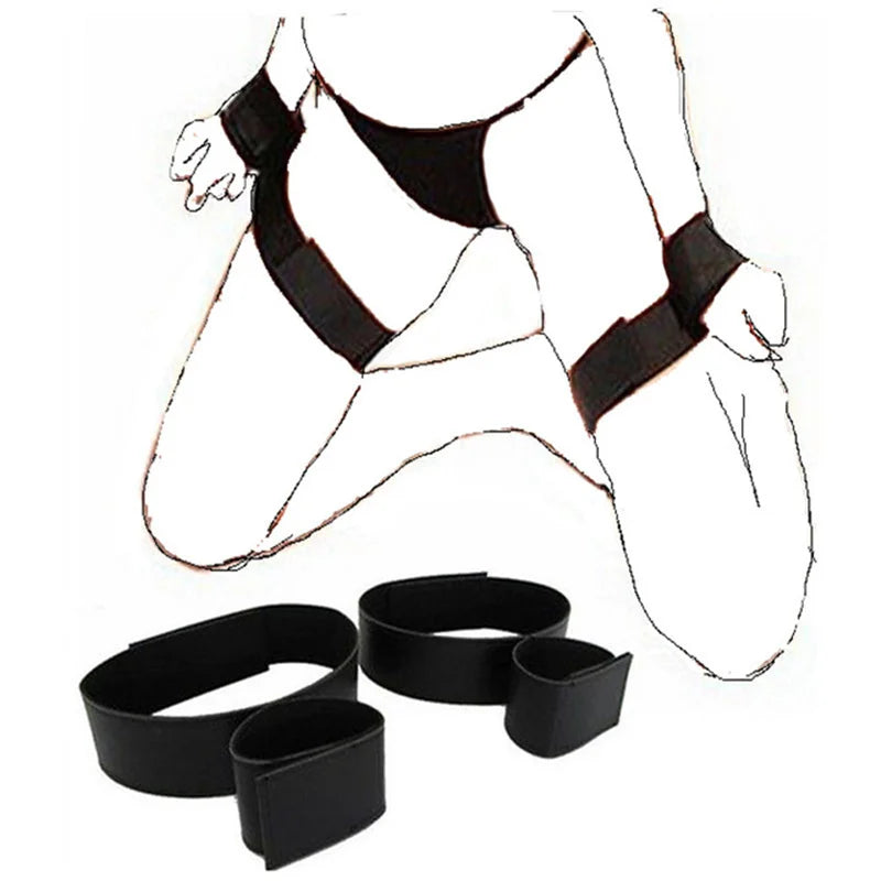 BDSM Bondage Gear Adjustable Handcuffs Ankle Cuffs Open Leg Restraint Fetish Sex Toys For Woman Couples Adult Games No Vibator