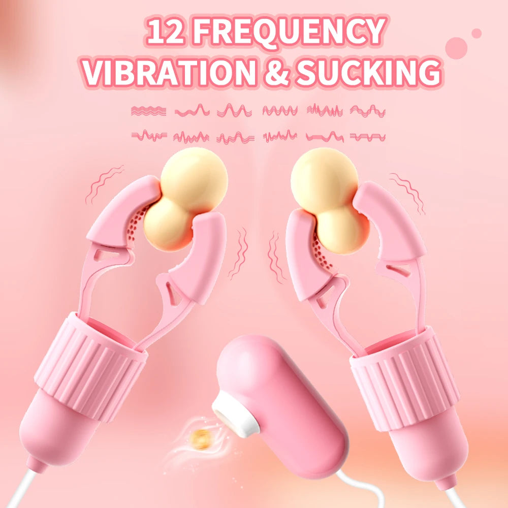 Vibrating Nipple Clamp | USB-Powered, Multifrequency Stimulator – Waterproof Silicone Foreplay Toy for Women