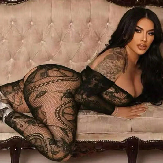 Crotchless Bodysuits Transparent Bodystocking For Sex Bold Body Suit Open Crotch Pantyhose Erotic Costumes Sexy Fishnet Lingerie