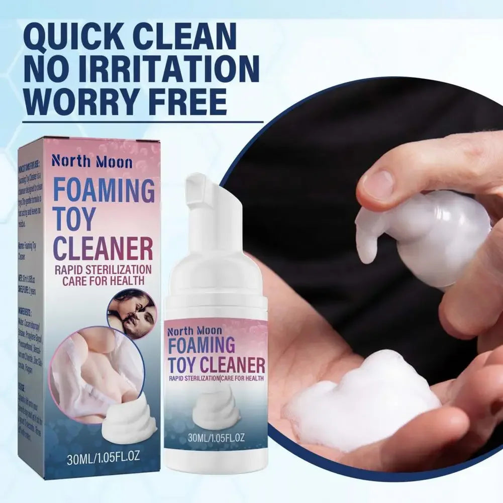 Gentle Foaming Sex Toy Cleaner – Non-Irritating, Alcohol-Free 30ml Hygienic Cleanser for Adult Toys | Safe for Male Masturbators and Multiple Surfaces
