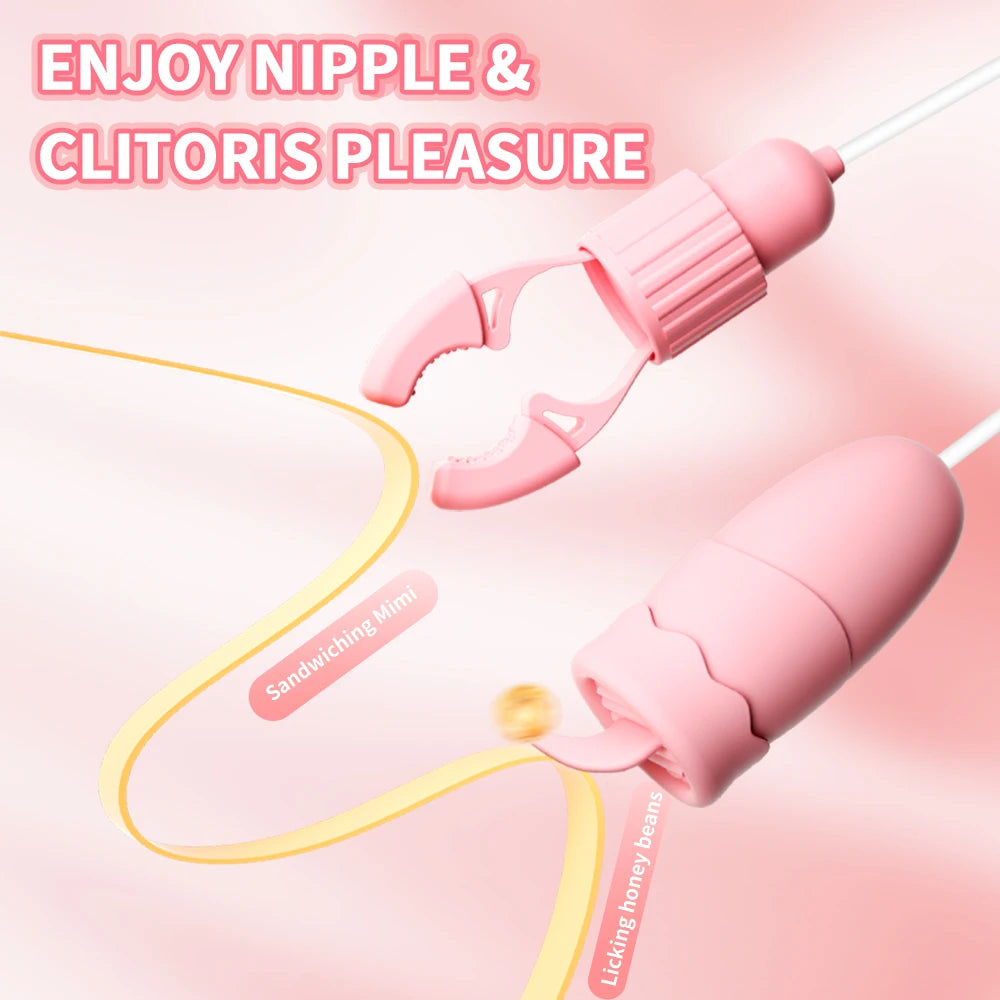 Vibrating Nipple Clamp | USB-Powered, Multifrequency Stimulator – Waterproof Silicone Foreplay Toy for Women