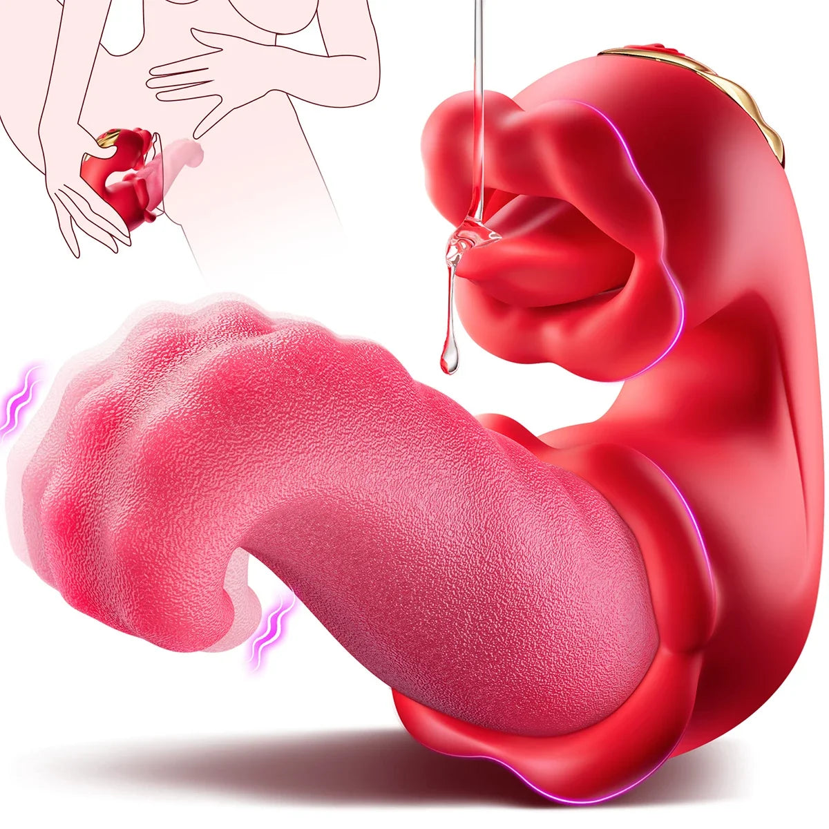 Vibrator Adult Sex Toys for Women Female Masturbation Tools Mouth Tongue Licking Sucking Vibrators G Spot Clit Anal Stimulation