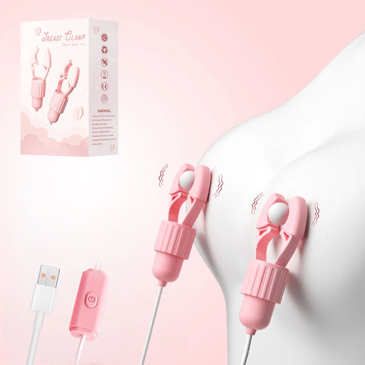 Vibrating Nipple Clamp | USB-Powered, Multifrequency Stimulator – Waterproof Silicone Foreplay Toy for Women