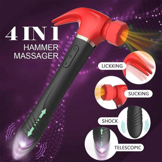 Hammer Vibrator Multifunctional G Spot Stimulation Sex Machine Telescopic Dildo Vaginal Massage Clit Sucking Female Masturbator
