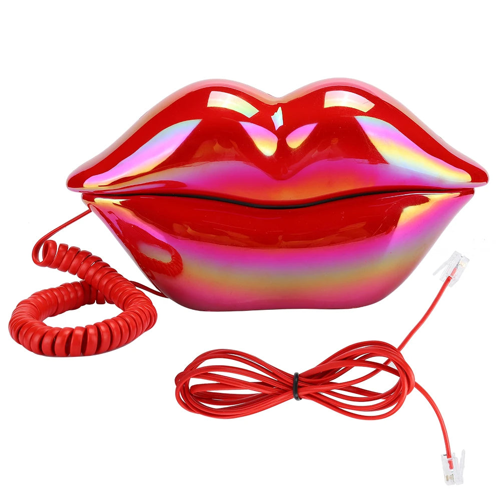 Lip Telephone Electroplating Funny Fashionable Telephone with Number Storage Function New