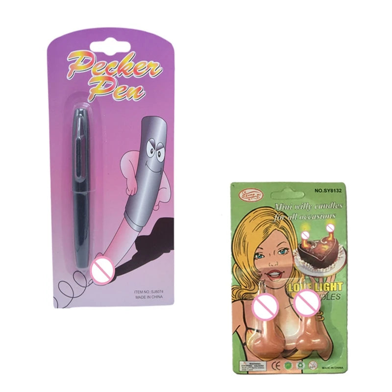 1pair Mini Willy Candles for all Occasions Tricky Toys Hen Party Toys Dick Candle Funny pen Gift Joke Hen Night Party