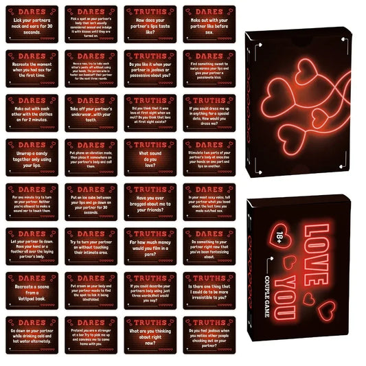 Love Sparks — Truth, Dare and Desire Couple’s Card Game (50 Sheets) -A Set Couple Card Night Interactive Games Truth Or Dare