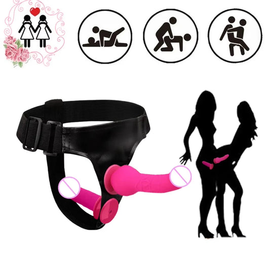 For Lesbian Women Erotic Toys Leather Wearable Strapon Penis G Spot Stimulator Adult Sex Toys Strap on Dildos Pants Sex Toy