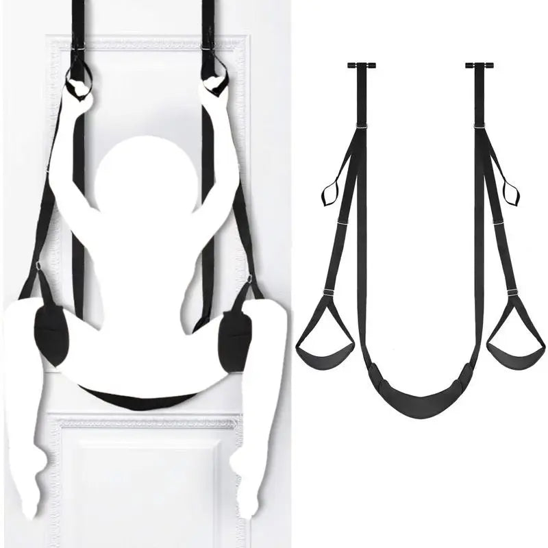 Adjustable Door Sex Swing with Cushioned Seat – Heavy-Duty Nylon Erotic Swing for Couples, No Installation Needed