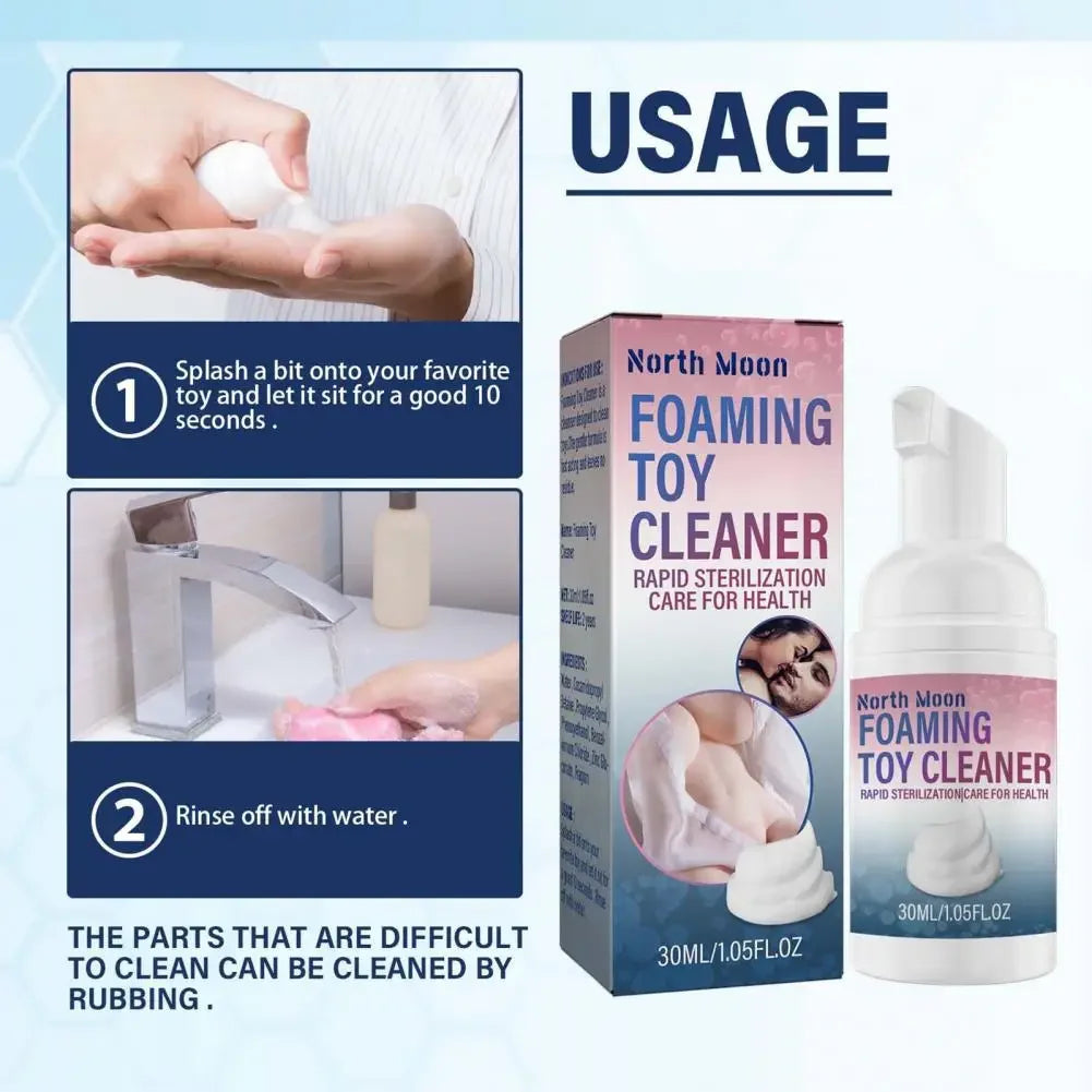 Gentle Foaming Sex Toy Cleaner – Non-Irritating, Alcohol-Free 30ml Hygienic Cleanser for Adult Toys | Safe for Male Masturbators and Multiple Surfaces