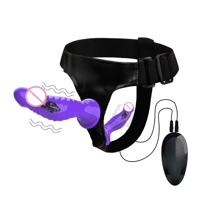New Wired Remote - Vibe Leather Panties Dildo Set: Seahorse - Shaped Realistic Design, Perfect for Lesbian Intimate Adventures