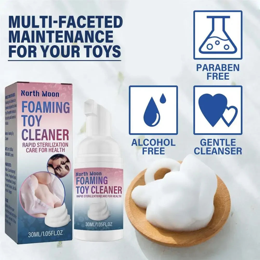 Gentle Foaming Sex Toy Cleaner – Non-Irritating, Alcohol-Free 30ml Hygienic Cleanser for Adult Toys | Safe for Male Masturbators and Multiple Surfaces