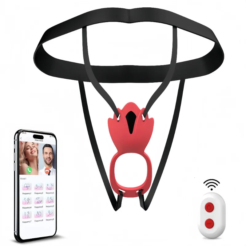 4-in-1 Wearable Vibrator 10-Frequency Vibration Penis Ring Clitoris Stimulator G-Spot Anal Massager Adult Sex Toys Masturbator