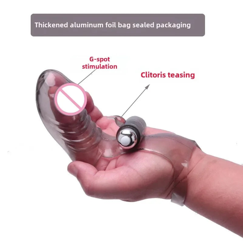 Vibrating Finger Cover Sex Toys for Couples Flirting Vibration G-spot Clitoris Stimulator Finger Condom Adult Sex Products Bdsm