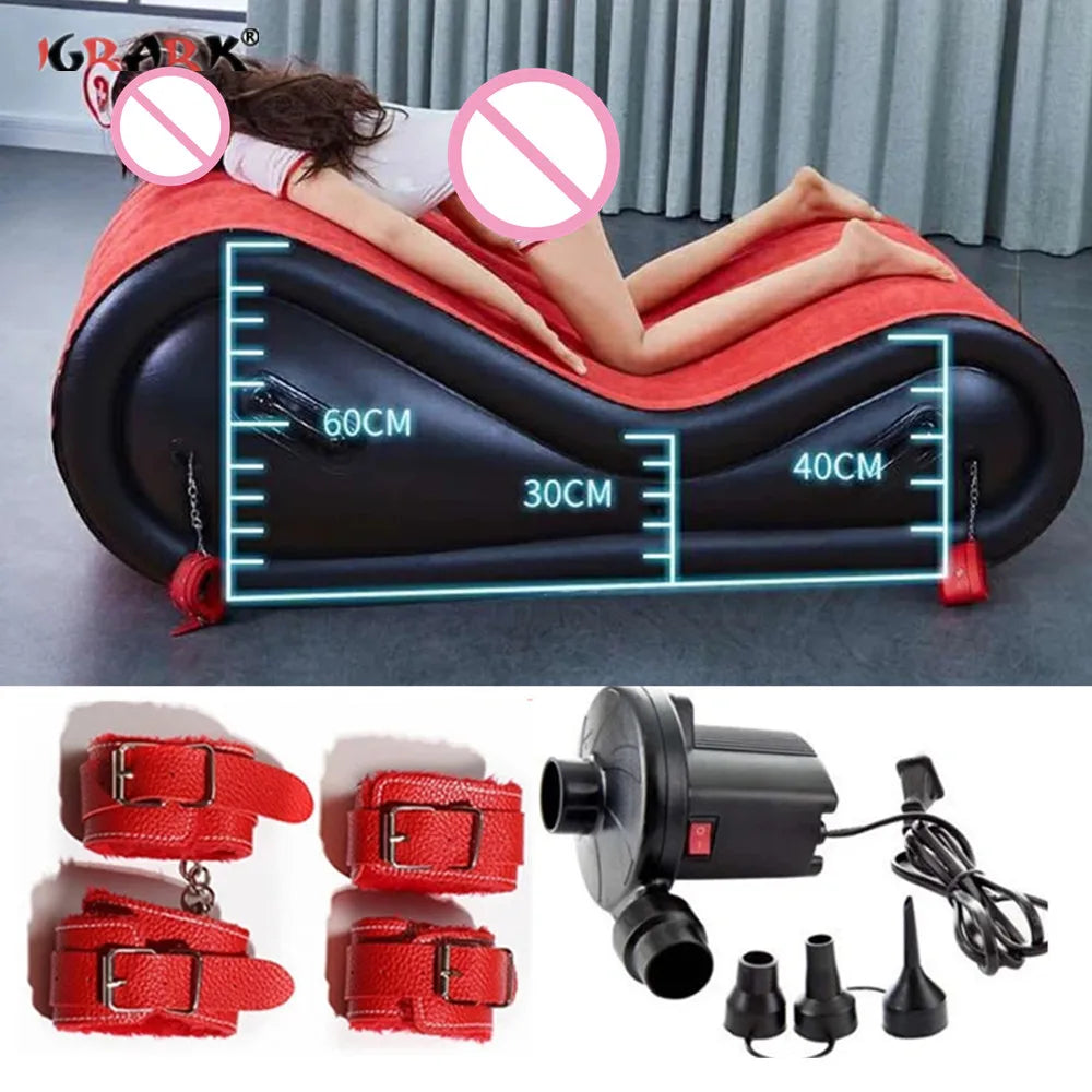 Hot Red Inflatable Sofa Sex Furniture Love Chair BDSM Bondage Gear Restraint